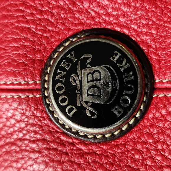 Dooney & Bourke All Weather Red Pebbled Leather Large Bucket Bag